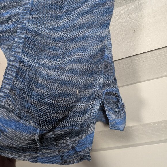 Rag & Bone Jean Long Sleeve Sheer Mesh Shirt XS *Damaged multi tonal blue stripe - Picture 7 of 12